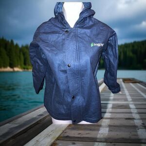 Youth FROGG TOGGS Polliwogs Blueberry Ultra-lite Waterproof Rain Coat Size M